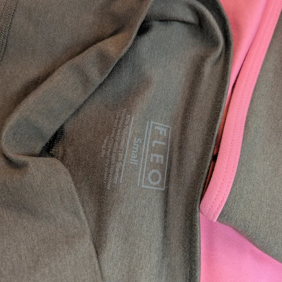 Women's High-Waist Active Biker Shorts - Charcoal with Pink Trim - Picture 5 of 6